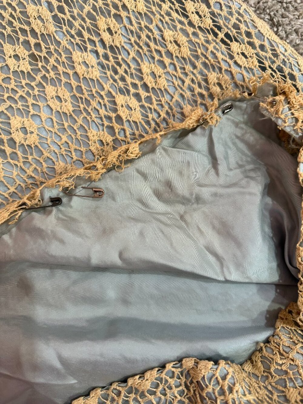 1960s Baby Blue Lace Sheath Dress Cottage Core Inspired - Picture 10 of 11